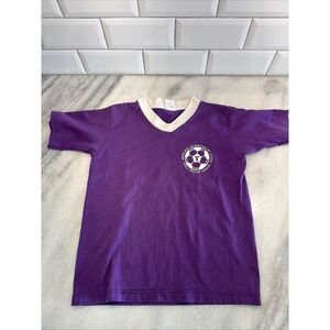 Vintage 1980's‎ Kids Soccer Cotton Jersey S 6-8 Purple #22 Donelson Hermitage Tn